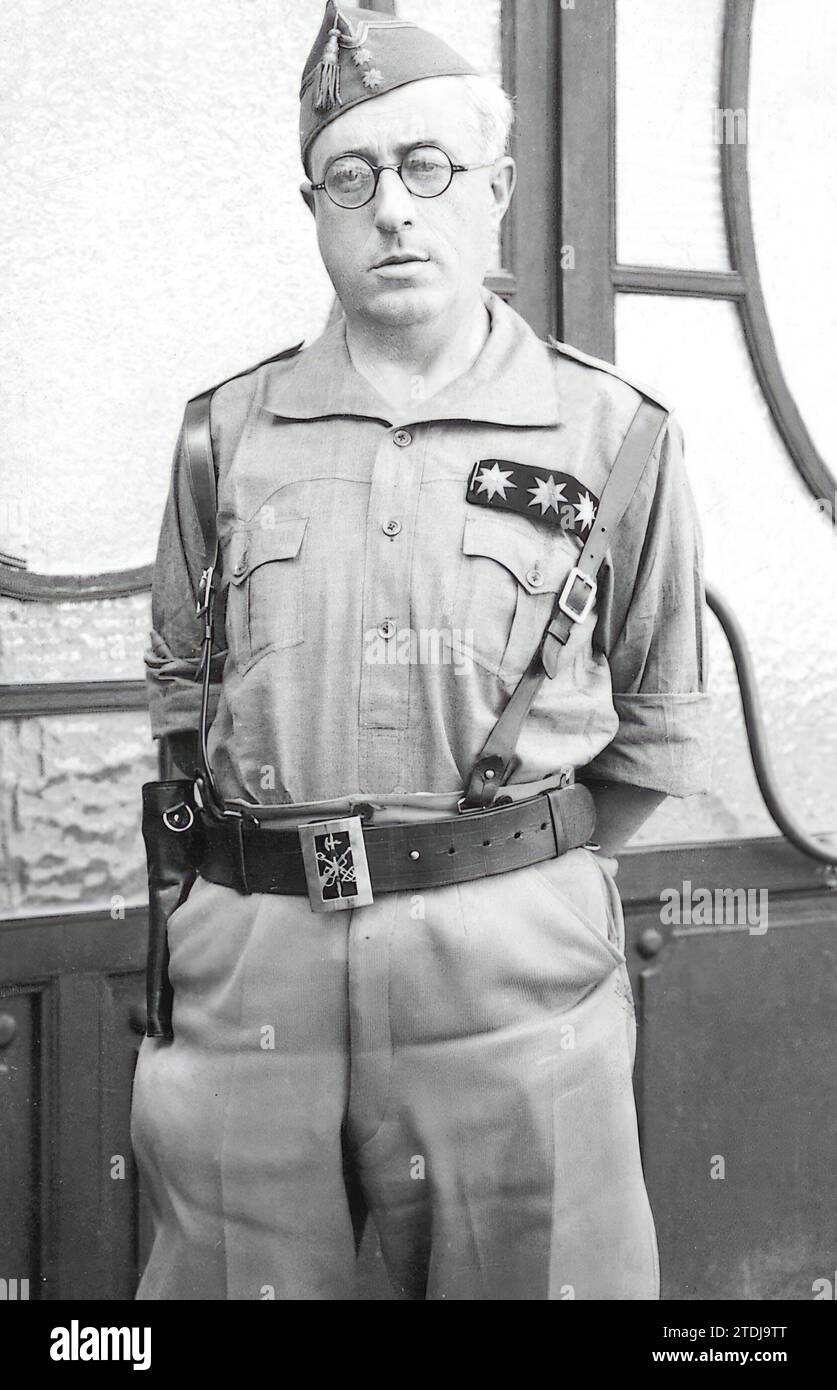 General Yagüe, in den Manövern der gelben Ebene von Ketama (Juli 1936). Quelle: Album/Archivo ABC Stockfoto