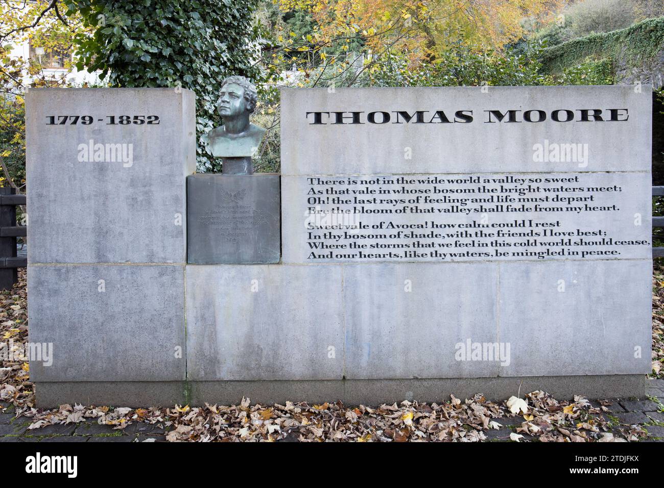 Memorial to Thomas Moore, Meeting of the Waters, Avoca, Co. Wicklow, Irland Stockfoto