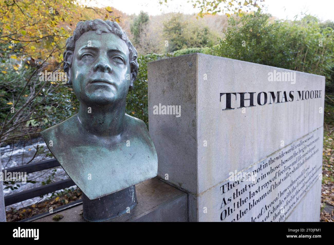 Memorial to Thomas Moore, Meeting of the Waters, Avoca, Co. Wicklow, Irland Stockfoto