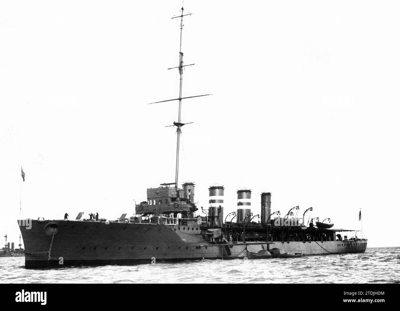 07/31/1914. Ein verlorenes englisches Schiff. Der Kreuzer „Amphion“, der infolge eines Zusammenstoßes mit einer Unterwassermine sank und 131 Mann tötete und 152 gerettet hatte. Quelle: Album/Archivo ABC Stockfoto