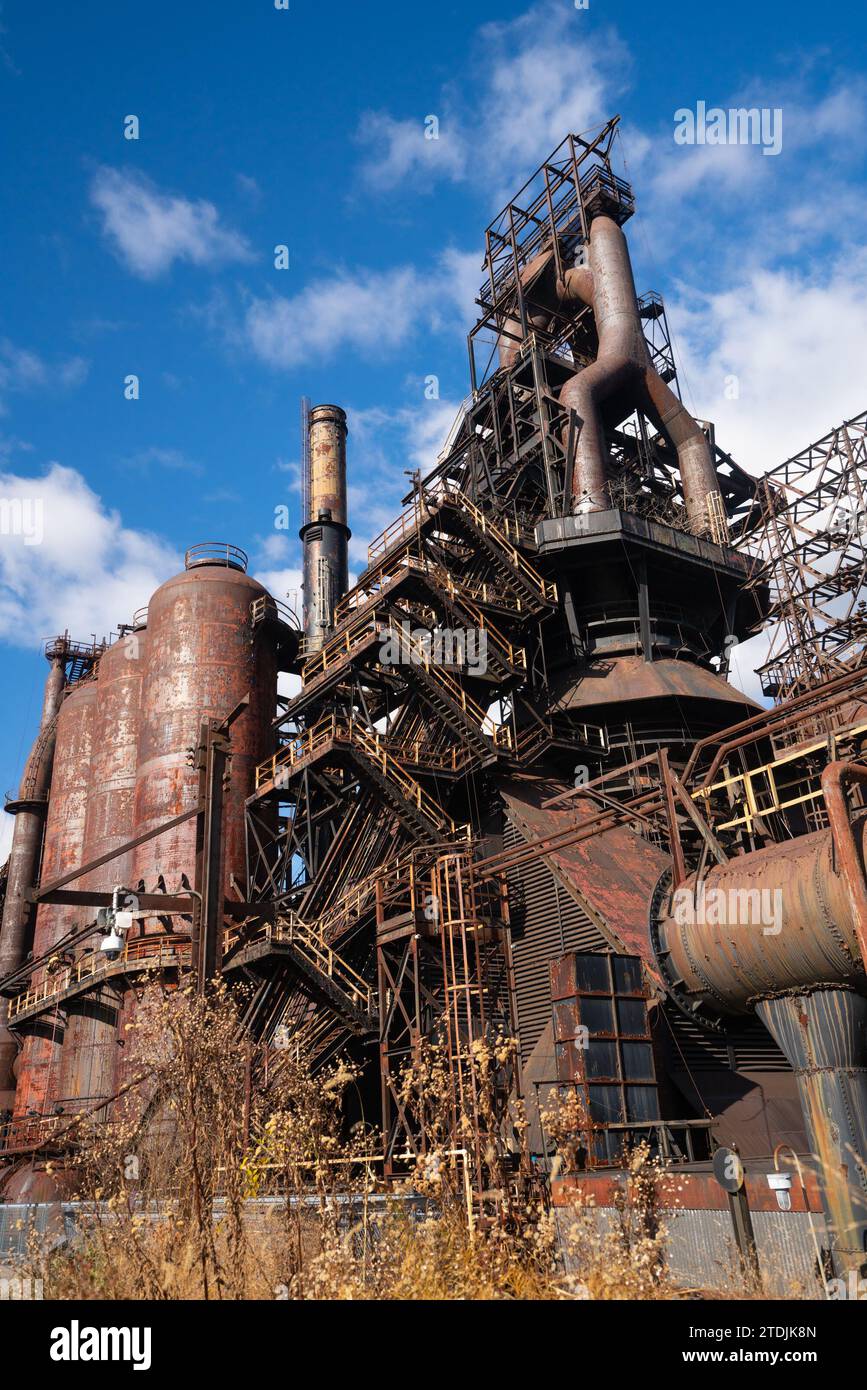 Ansicht des Stahlwerks Bethlehem in Pennsylvania Stockfoto