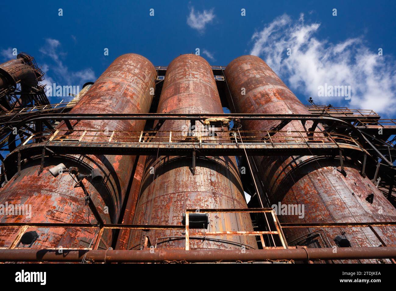 Ansicht des Stahlwerks Bethlehem in Pennsylvania Stockfoto