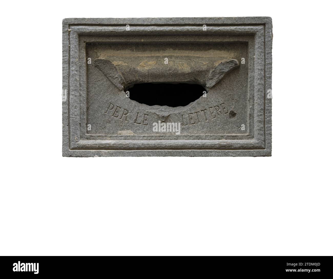 Antiker Briefkasten in Florenz, Italien mit transparentem Hintergrund Stockfoto
