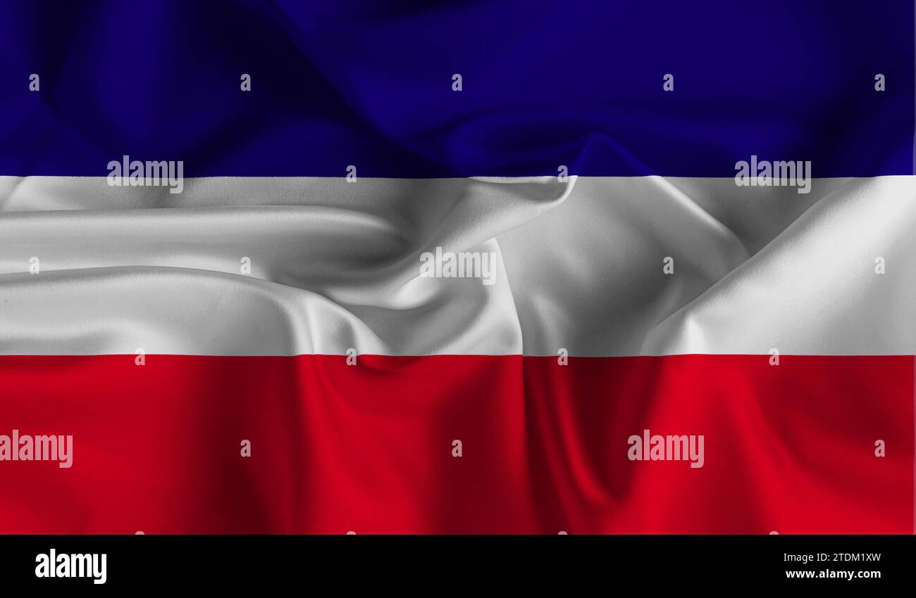 Detaillierte Flagge von Los Altos. Nationalflagge Los Altos. 3D-Abbildung. Stockfoto