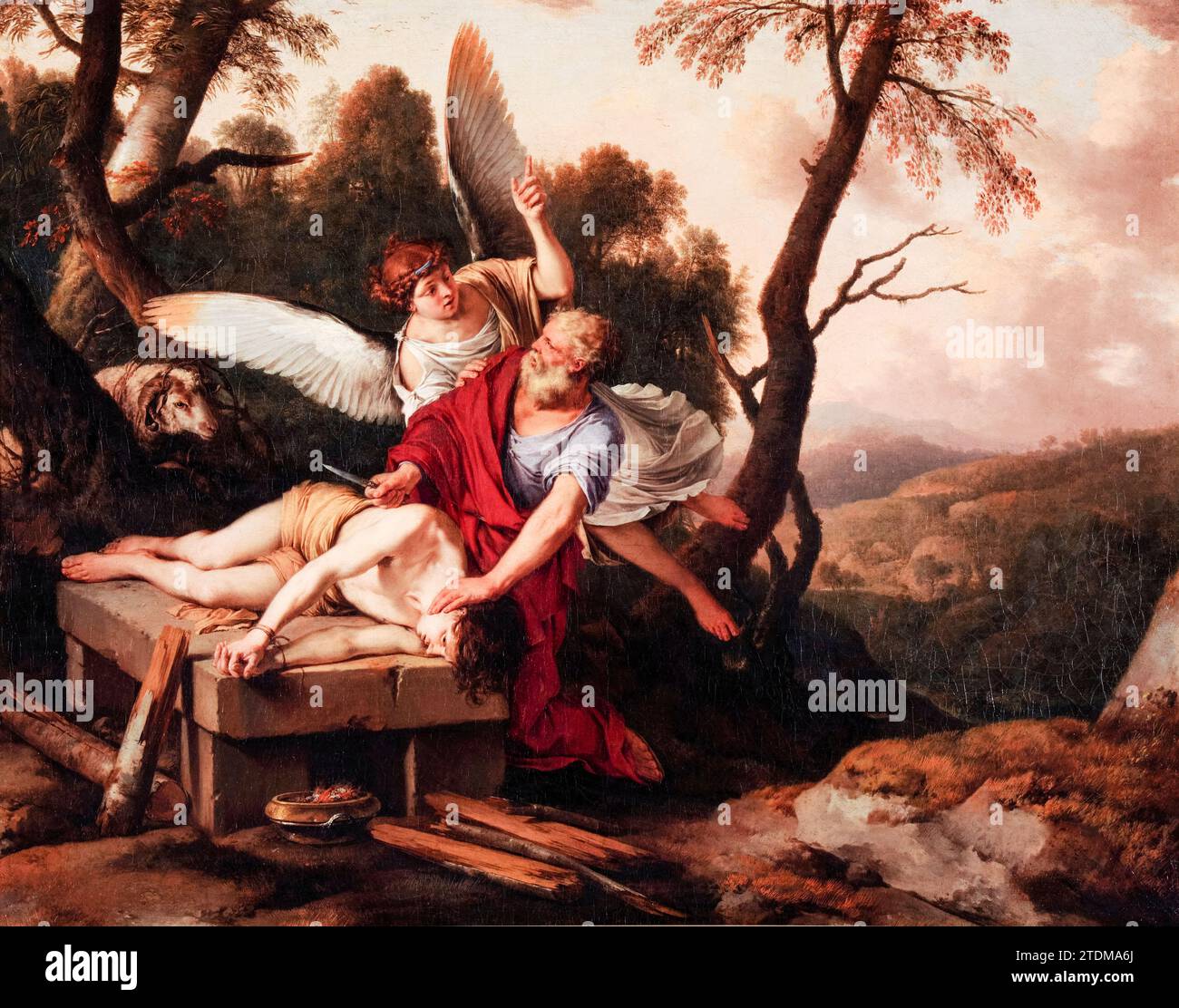 Laurent de La Hyre, das Opfer von Isaak, Gemälde in Öl auf Leinwand, um 1650 Stockfoto