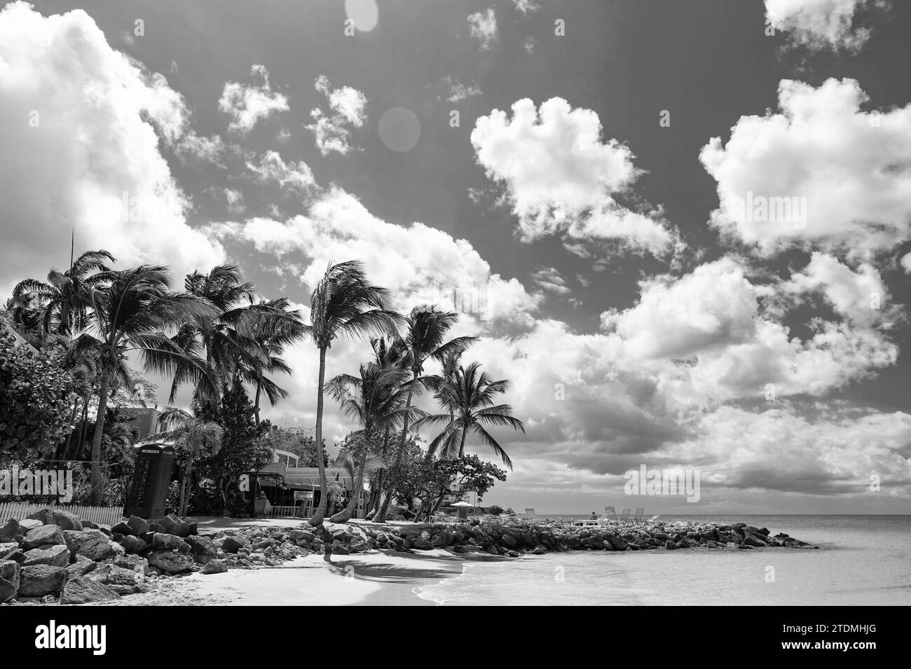 Sommerurlaub am Strand im Paradise Seascape. Sommerurlaub am Strand. Stockfoto