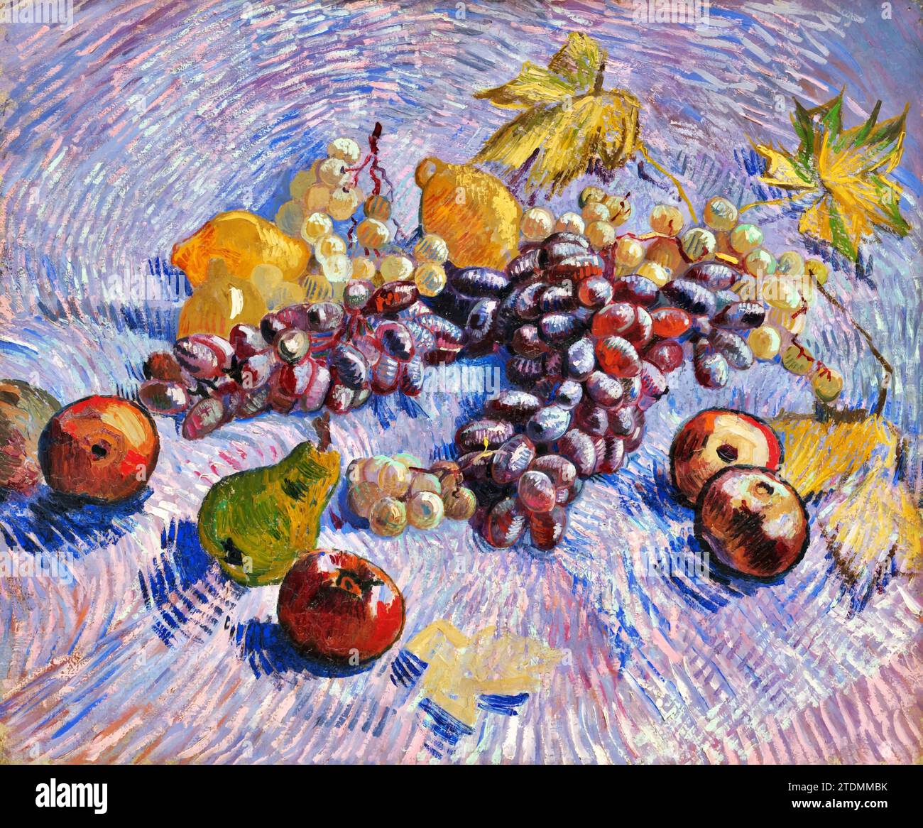 Trauben, Zitronen, Birnen und Äpfel, 1887 (Gemälde) des Künstlers Gogh, Vincent van (1853-90) / Niederländisch. Stock Vektor
