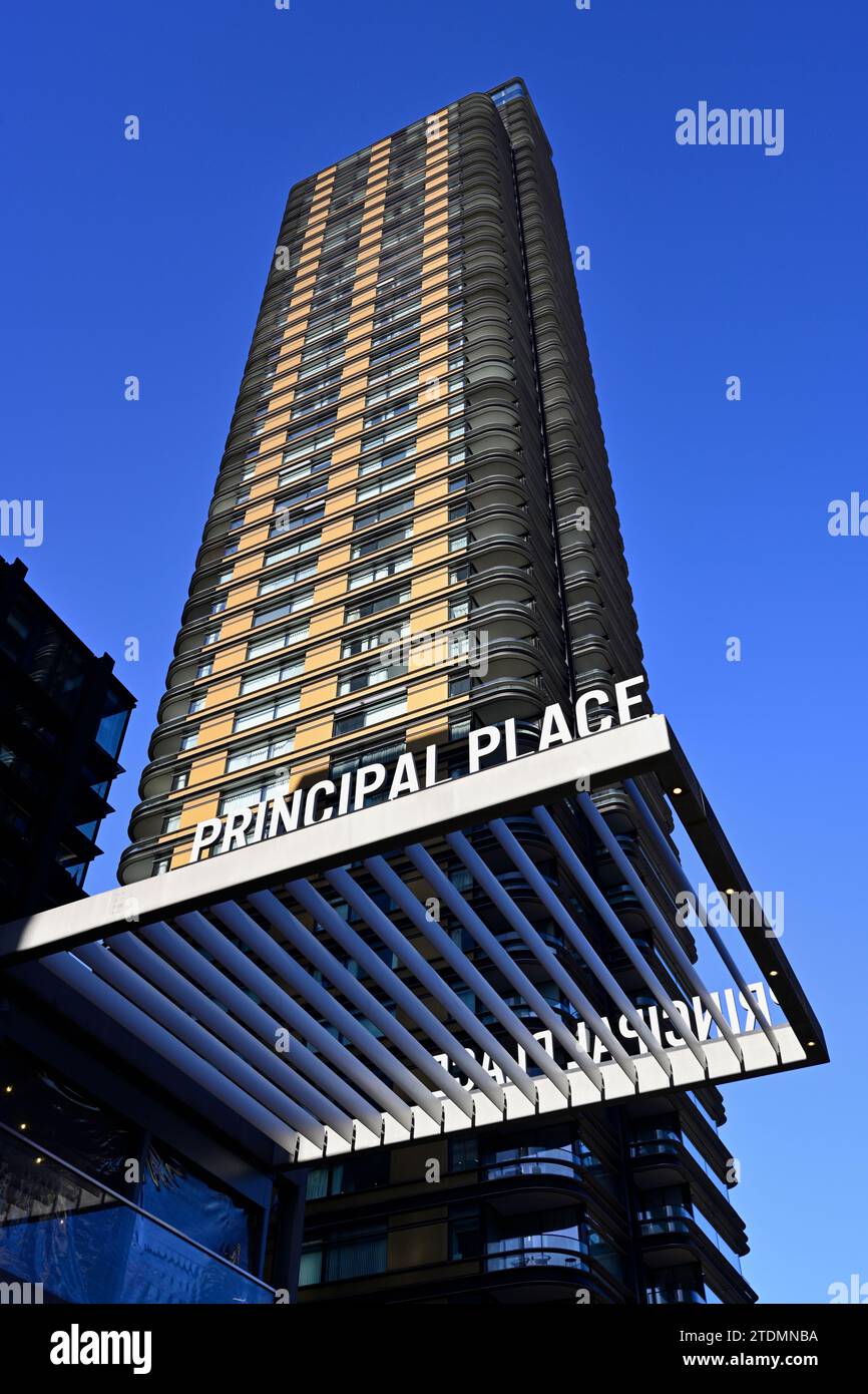 Principal Tower Luxusresidenzen, Principal Place, Bishopsgate, Shoreditch High Street, London, Vereinigtes Königreich Stockfoto