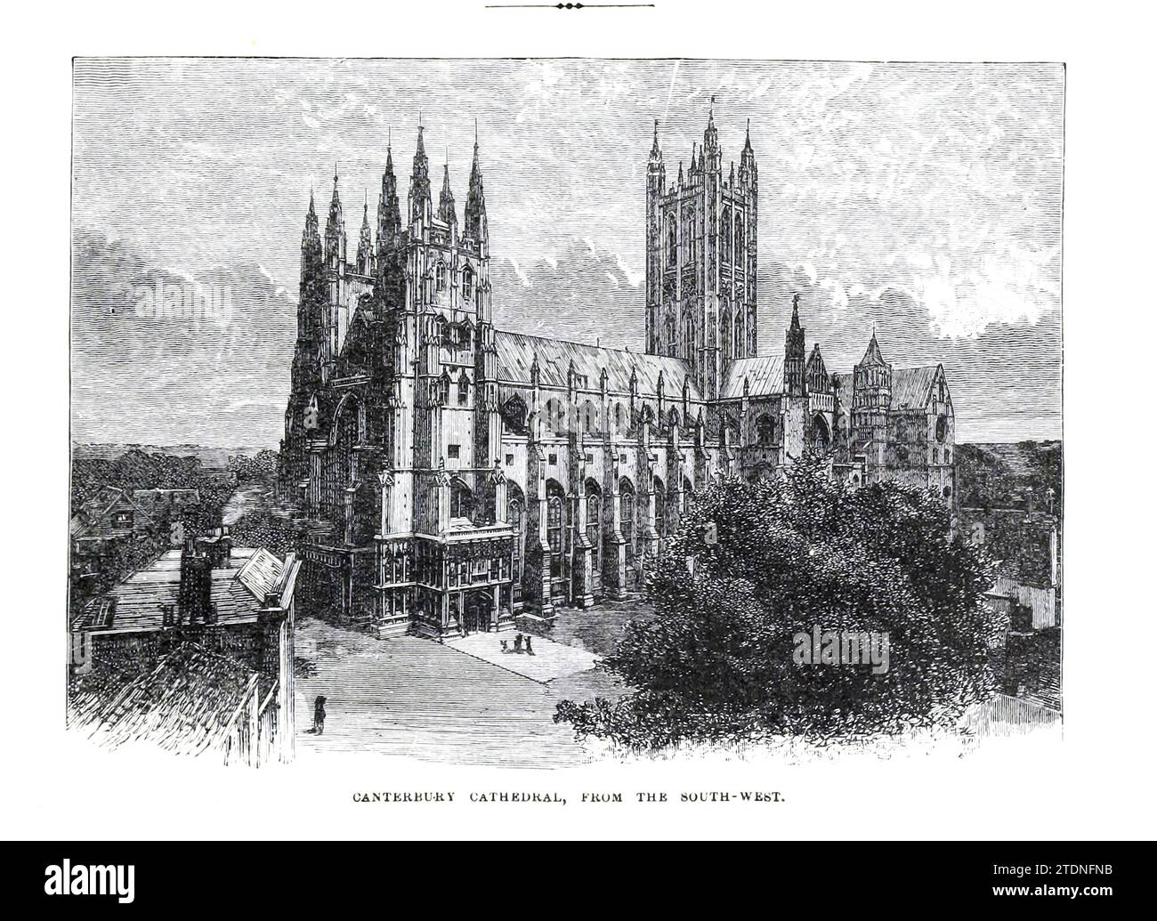 Canterbury Cathedral from the South West aus dem Buch Cathedrals, Abbeys and Church of England and Wales : Descriptive, Historical, Pictorial Band 1 von Bonney, T. G. (Thomas George), 1833–1923; Publisher London : Cassell 1890 Stockfoto