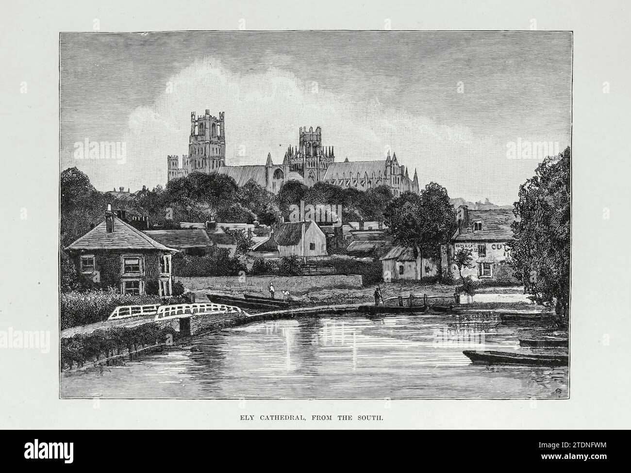 Ely Cathedral from the South aus dem Buch Cathedrals, Abbeys and Church of England and Wales: Deskriptive, Historical, Pictorial Band 1 von Bonney, T. G. (Thomas George), 1833–1923; Publisher London : Cassell 1890 Stockfoto