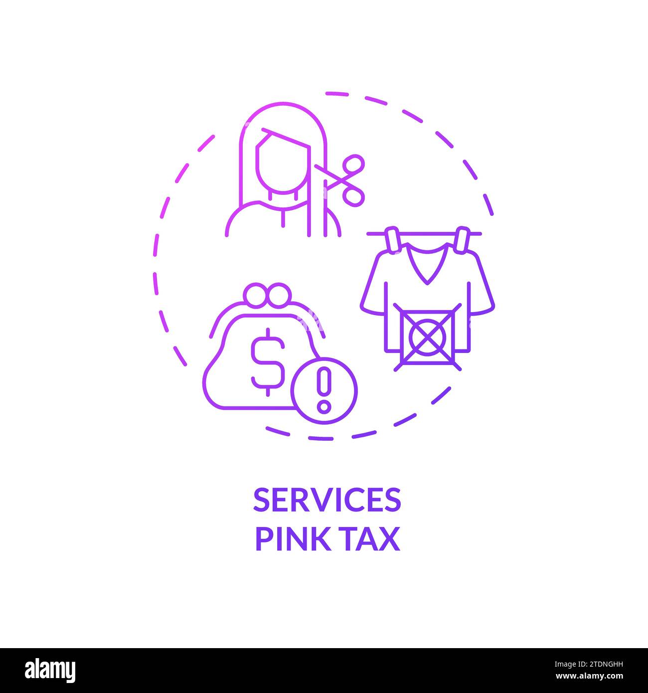 Schlanke, einfache Gradient Services mit rosafarbenem Steuersymbol Stock Vektor