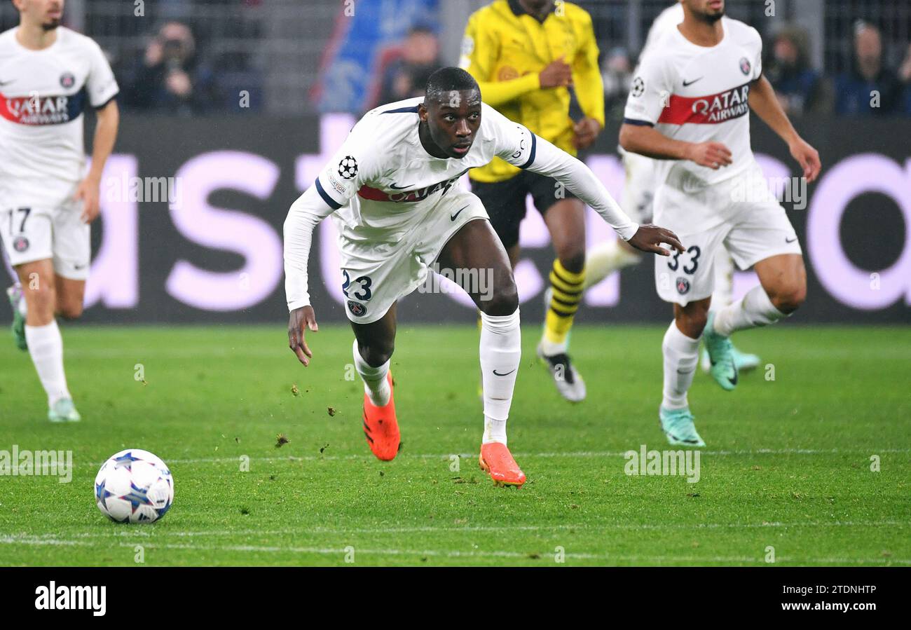 Champions League, Signal Iduna Park Dortmund: Borussia Dortmund gegen Paris Saint Germain; Randal Kolo Muani (PSG) Stockfoto