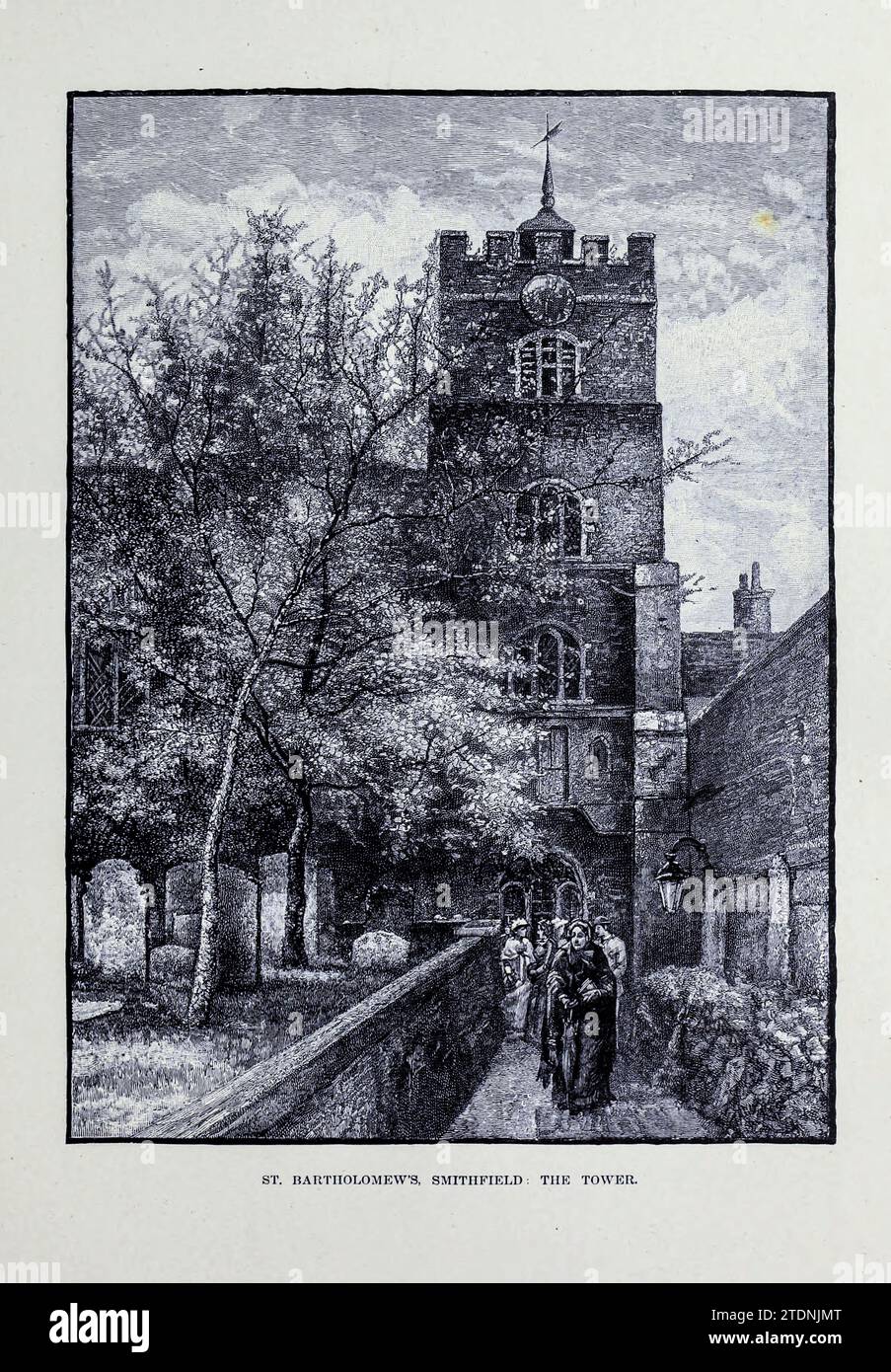 St. Bartholomews Smithfield, the Tower aus dem Buch Cathedrals, Abbeys and Church of England and Wales : Descriptive, Historical, Pictorial Band 2 von Bonney, T. G. (Thomas George), 1833–1923; Publisher London : Cassell 1890 Stockfoto