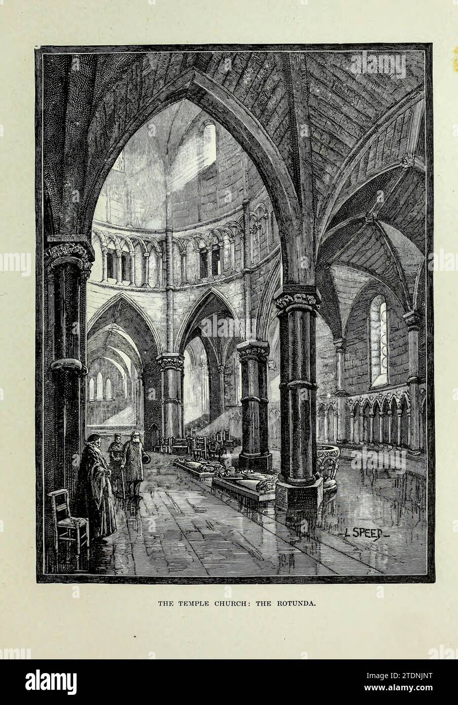 Die Tempelkirche die Rotunde DIE PRIORIENKIRCHE VON ST. JOHN, BRECON aus dem Buch Cathedrals, Abbeys and Church of England and Wales : Descriptive, Historical, Pictorial Band 2 von Bonney, T. G. (Thomas George), 1833–1923; Publisher London : Cassell 1890 Stockfoto