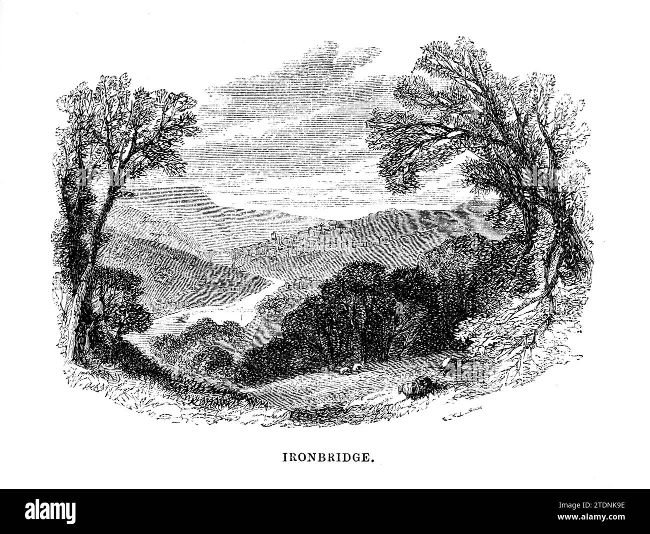 Ironbridge ist ein großes Dorf im Stadtteil Telford and Wrekin in Shropshire, England aus dem Buch The Severn Valley: A Series of Sketches, deskriptive and pictorial, of the Course of the Severn: With Notices of topographical, Industrial and geological Features; mit Blicken auf seine historischen und legendären Assoziationen von Randall, John, 1810-1910 Veröffentlichungsdatum 1862 Herausgeber J. S. Tugend Stockfoto