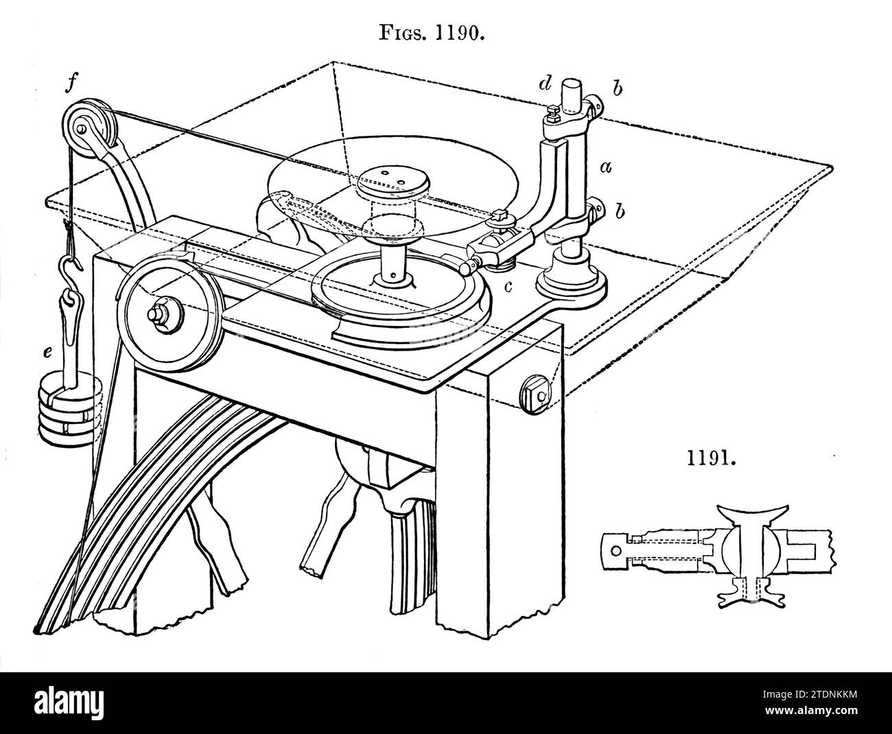 KRAN ZUM SCHNEIDEN VON STEINEN aus der Buchdrehung und mechanischen Manipulation, die als Werk allgemeiner Referenz und praktischer Anleitung an der Drehmaschine bestimmt sind, und die verschiedenen mechanischen Verfolgungen gefolgt von Amateurband 3 von Charles Holtzapffel (1806–1847), veröffentlicht 1850 von der Holtzapffel Company of Tool and DREAN Maker Stockfoto