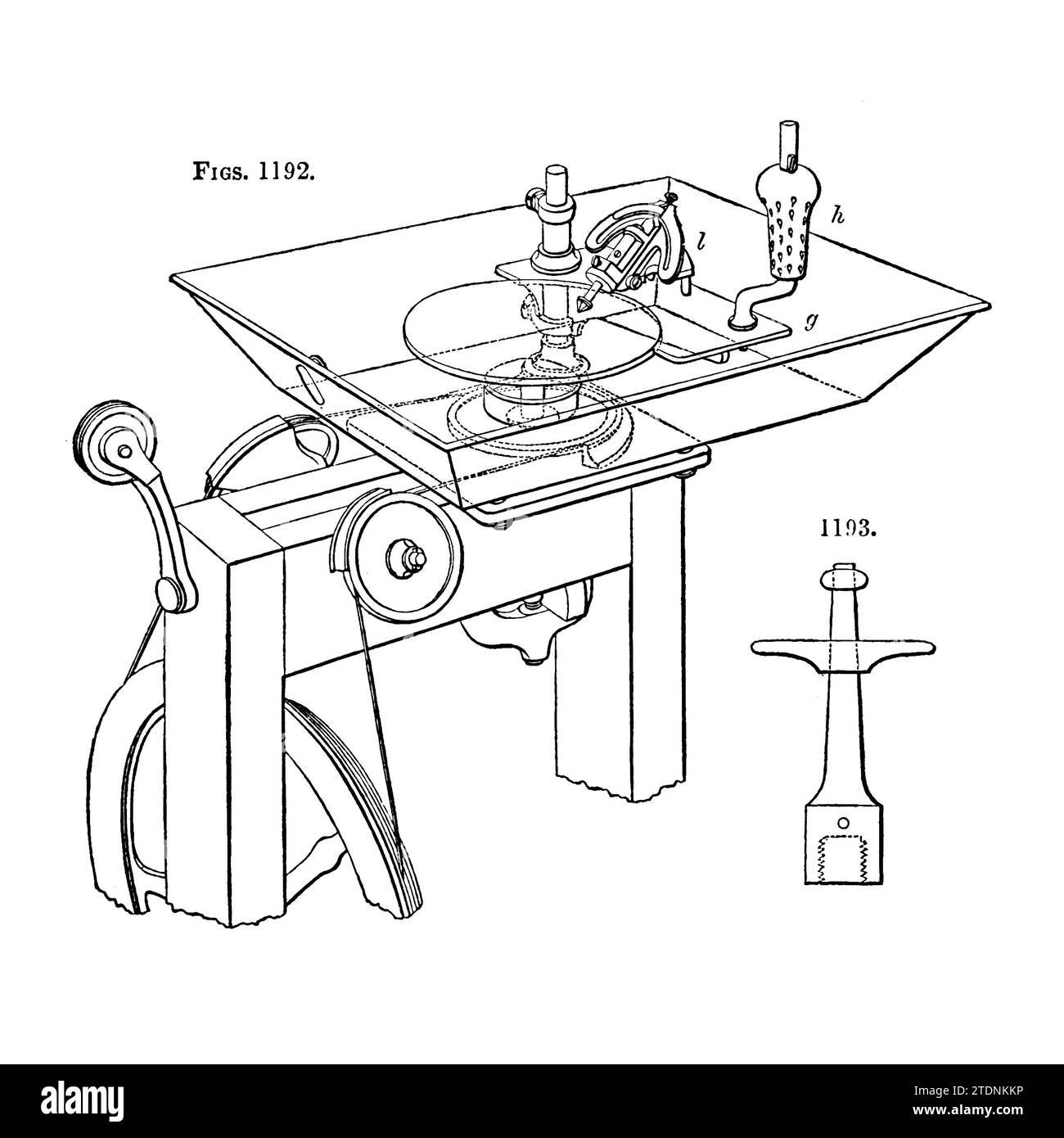 INSTRUMENT ZUM SCHNEIDEN VON FACETTEN aus dem Buch Drehen und mechanische Manipulation, das als Werk allgemeiner Referenz und praktischer Anleitung an der Drehmaschine bestimmt ist, und die verschiedenen mechanischen Verfolgungen gefolgt von Amateurband 3 von Charles Holtzapffel (1806–1847), veröffentlicht 1850 von der Holtzapffel Company of Tool and Drean Maker Stockfoto
