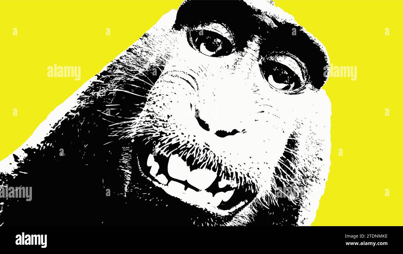 Affe lustige Kunst-Vektor-Illustration Stock Vektor