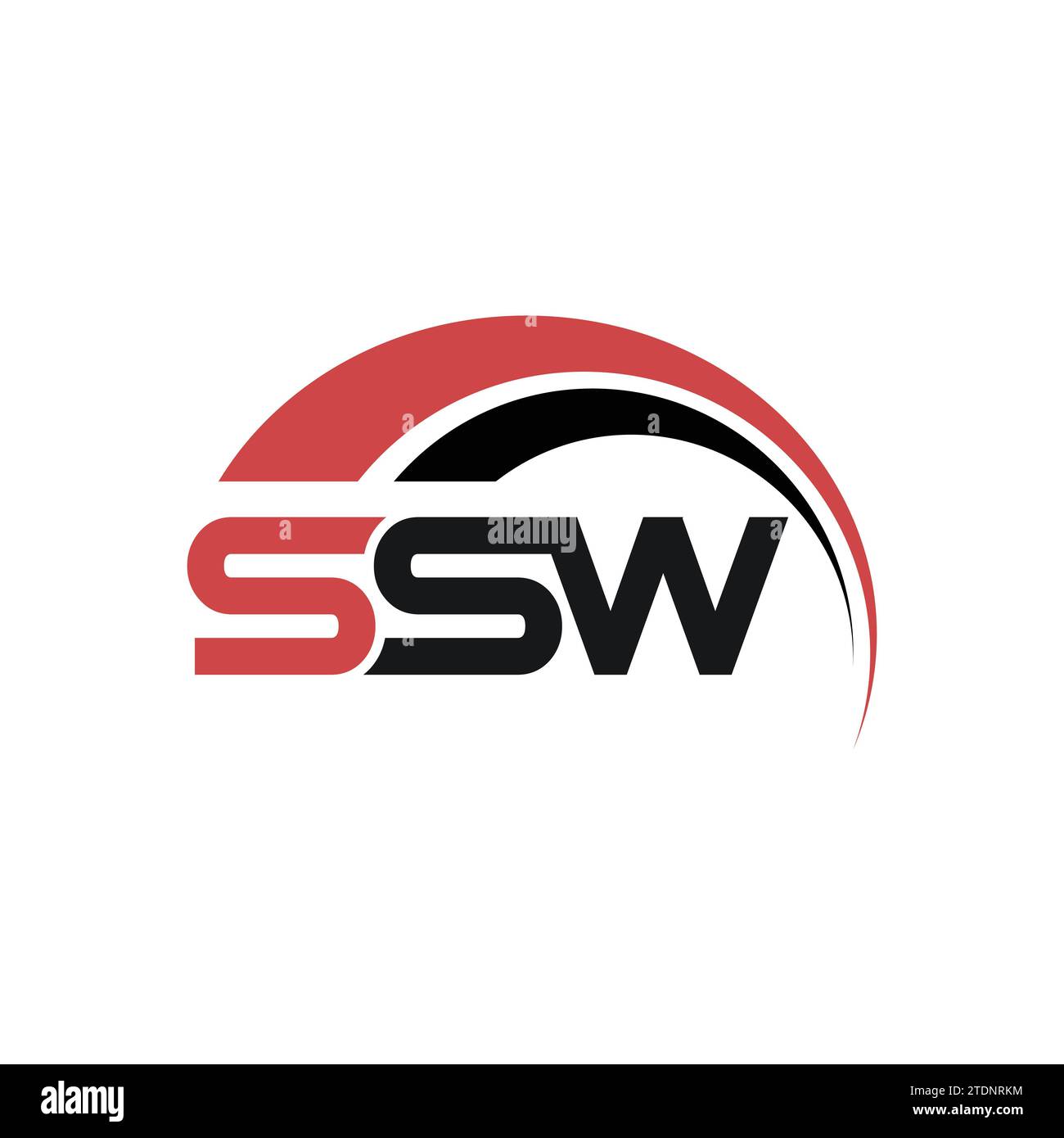 Logo-Design mit SSW-Letter in der Abbildung. Vektor-Logo, Kalligraphie-Designs für Logo. SSW-Letter-Logo mit weißem Hintergrund in Illustrator. Stock Vektor