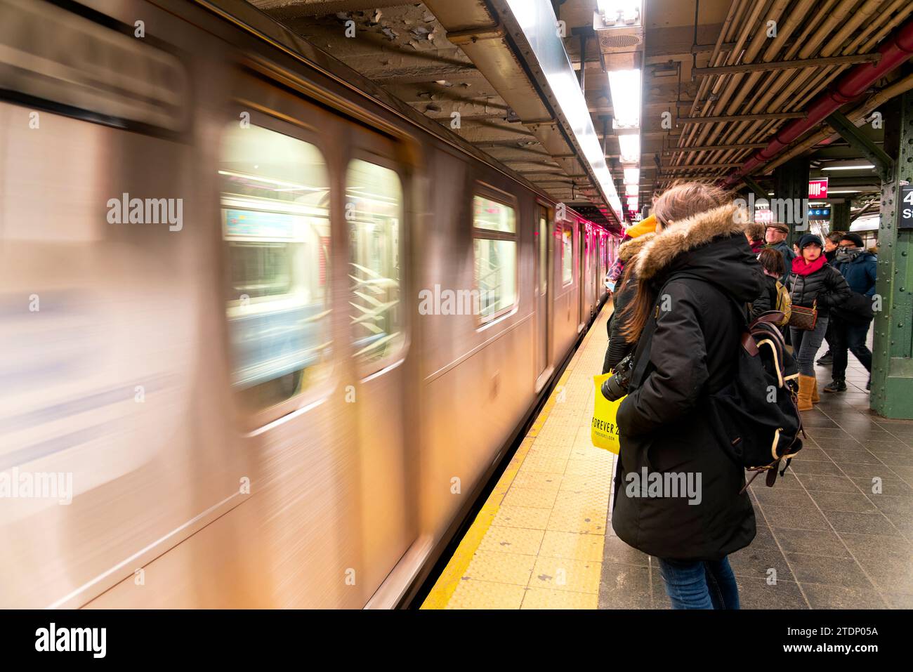 la vie dans le métro de New York - das Leben an der New Yorker U-Bahn Stockfoto