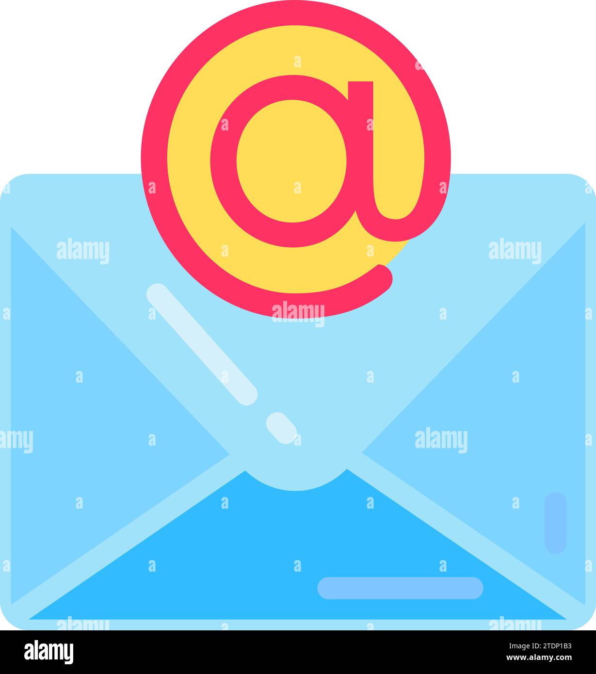 Geschlossener Papierumschlag mit E-Mail-Symbol. Geschäftskorrespondenz der Mitarbeiter. Empfangen und Senden elektronischer Nachrichten im Büro. Einfacher flacher Vektor ist Stock Vektor