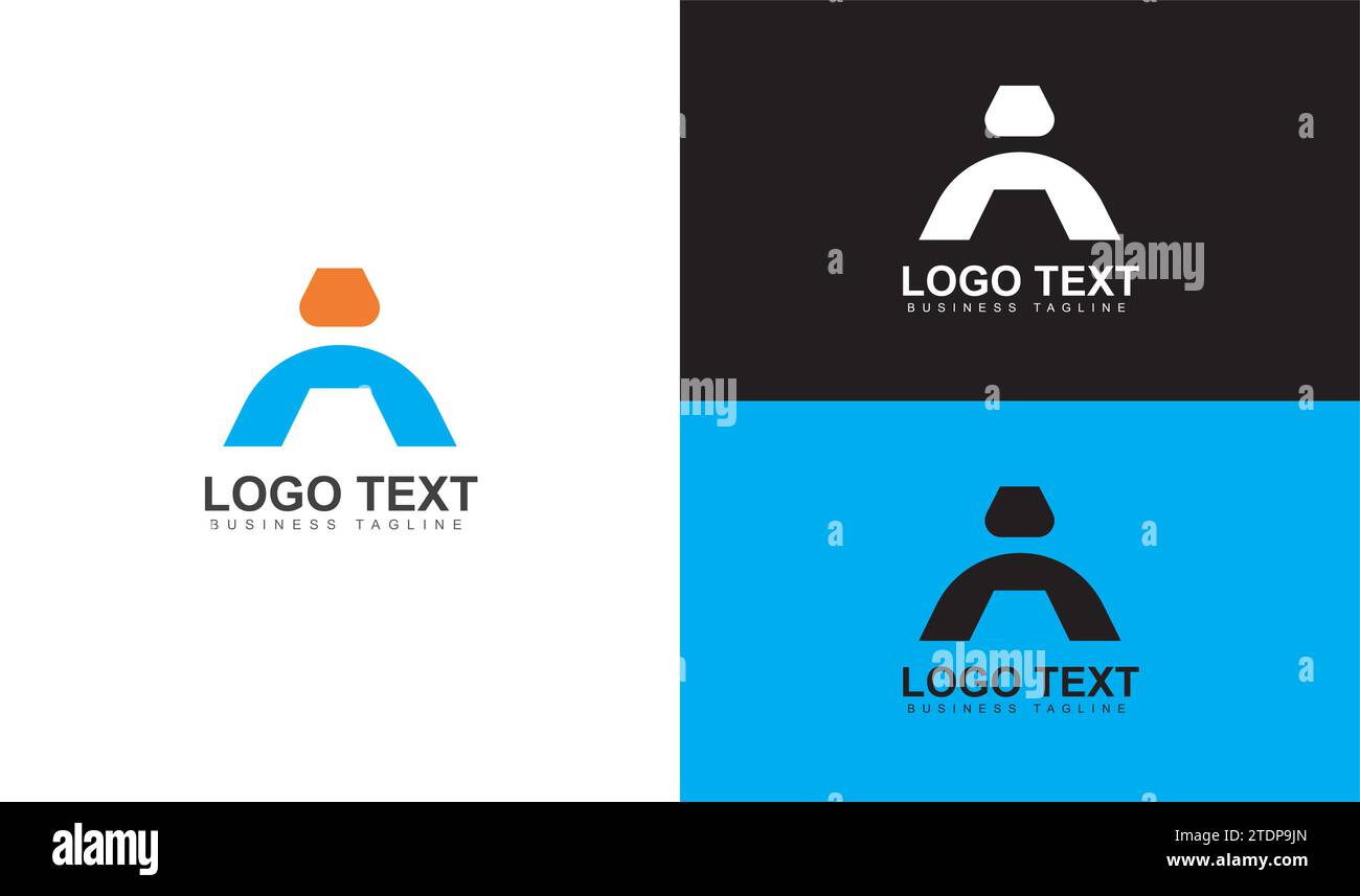 Vektorversion des Anfangsbuchstaben A-Logos. Basisbuchstabe mit einer Vektor-Logo-Vorlage Stock Vektor