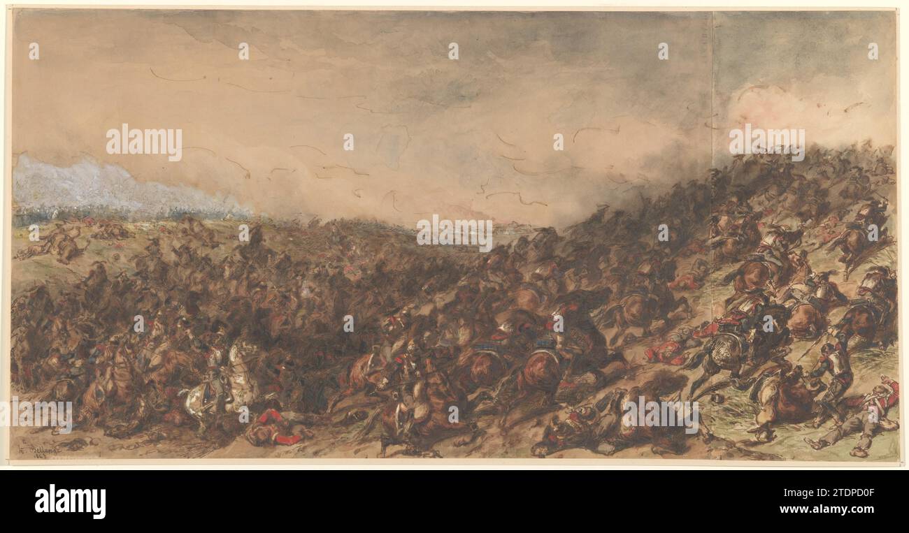 Battle Scene (Waterloo) 1986 von Hippolyte Bellange Stockfoto