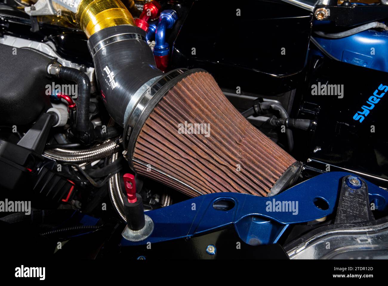 MK2 Ford Focus RS modifizierter Hochleistungs-Ford-Wagen mit Heißluke Stockfoto