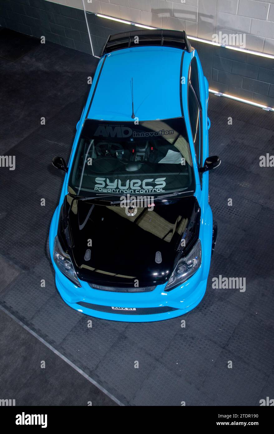 MK2 Ford Focus RS modifizierter Hochleistungs-Ford-Wagen mit Heißluke Stockfoto