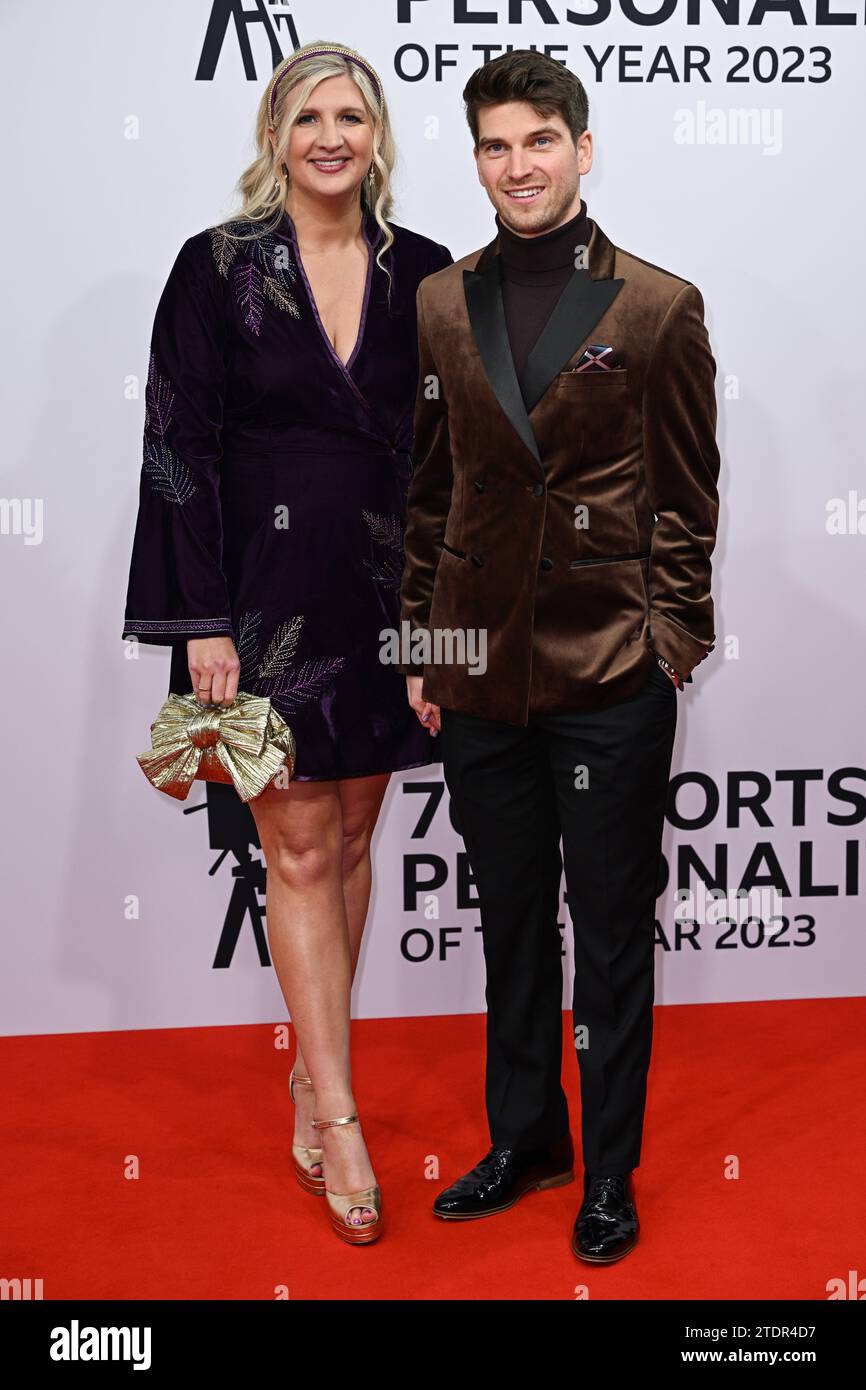 Manchester, Großbritannien. Dezember 2023. Rebecca Adlington und Andy Parsons kommen bei BBC Sports Personality of the Year 2023, MediaCityUK, Salford. Quelle: Doug Peters/EMPICS/Alamy Live News Stockfoto