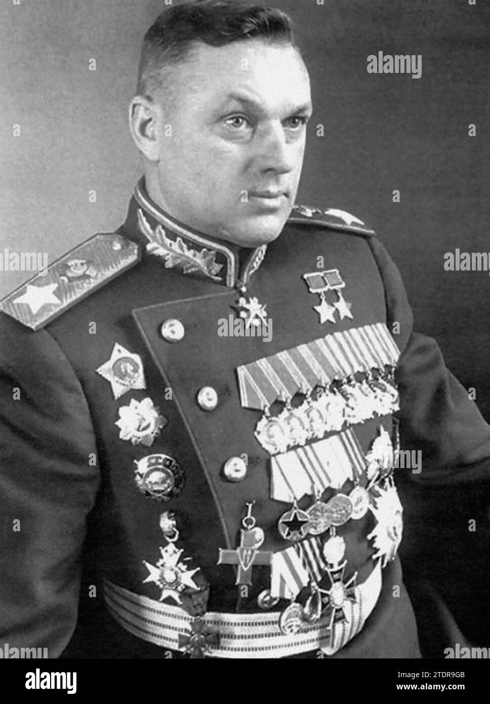 KONSTANTIN ROKOSSOWSKI (1896–1968) Kommandeur der Roten Armee der Russischen Föderation im Jahr 1945 Stockfoto