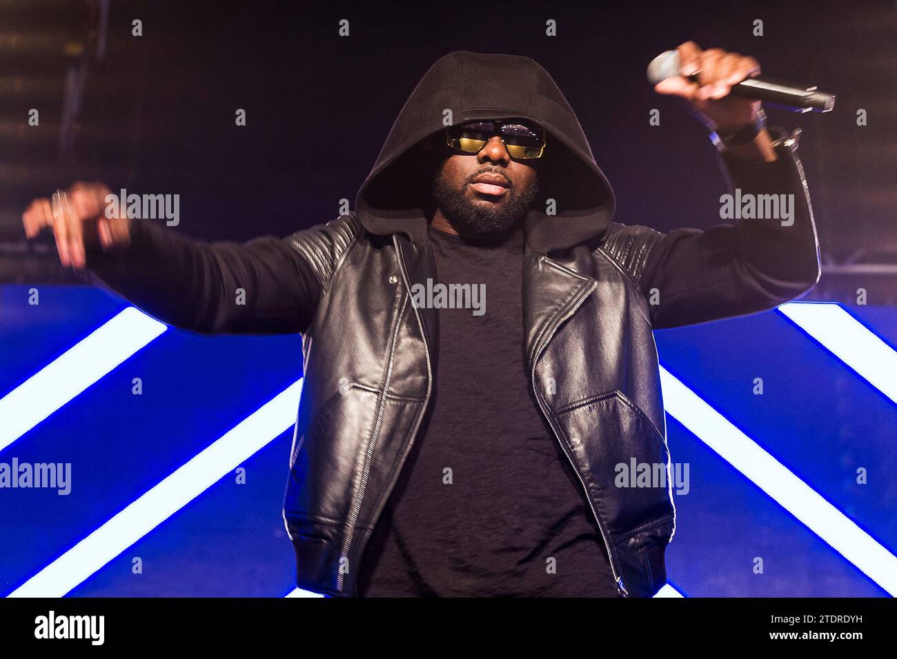 Maitre Gims en tete d'affiche, le Second Soir, du Festinam Indoor Festival au Namur Expo. | der französische Rapper Maitre Gims im Festinam Stockfoto