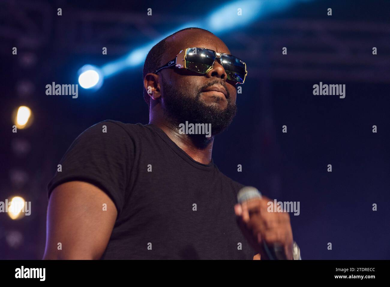 Maitre Gims en tete d'affiche, le Second Soir, du Festinam Indoor Festival au Namur Expo. | der französische Rapper Maitre Gims im Festinam Stockfoto