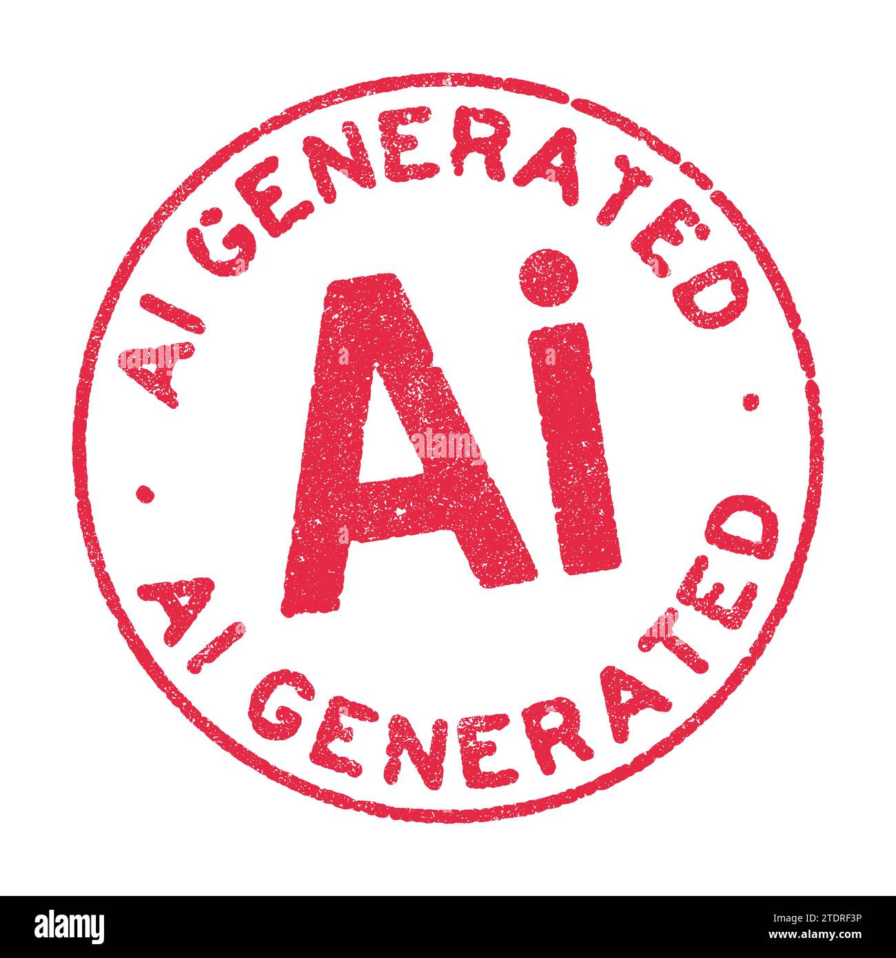 Vektordarstellung des Wortes AI, das in rotem Tintenrunder Stempel generiert wurde Stock Vektor