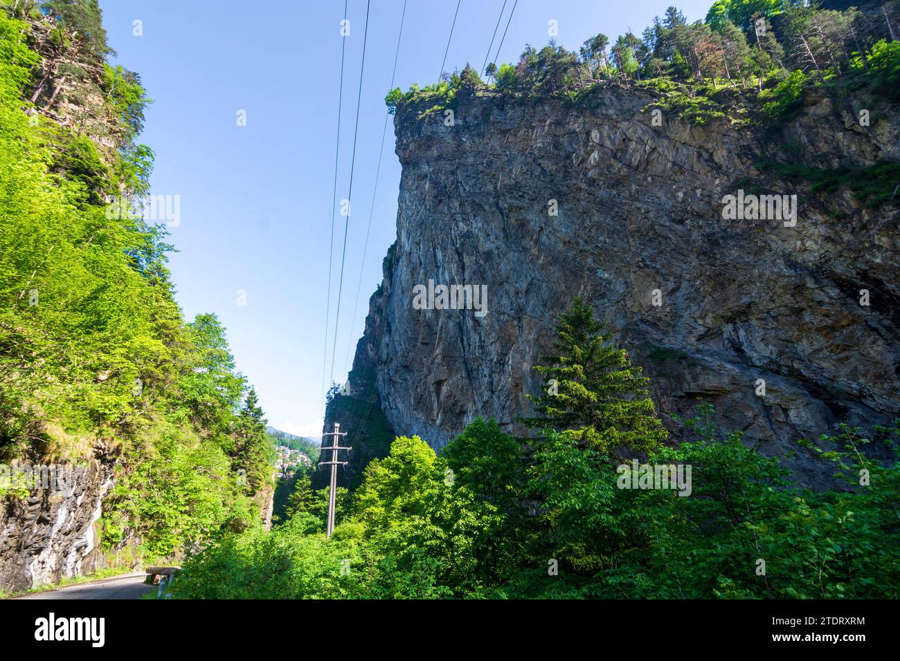 Sils im Domleschg: Festung Hohen Rätien, Viamala-Schlucht in Domleschg, Graubünden, Graubünden, Schweiz Stockfoto