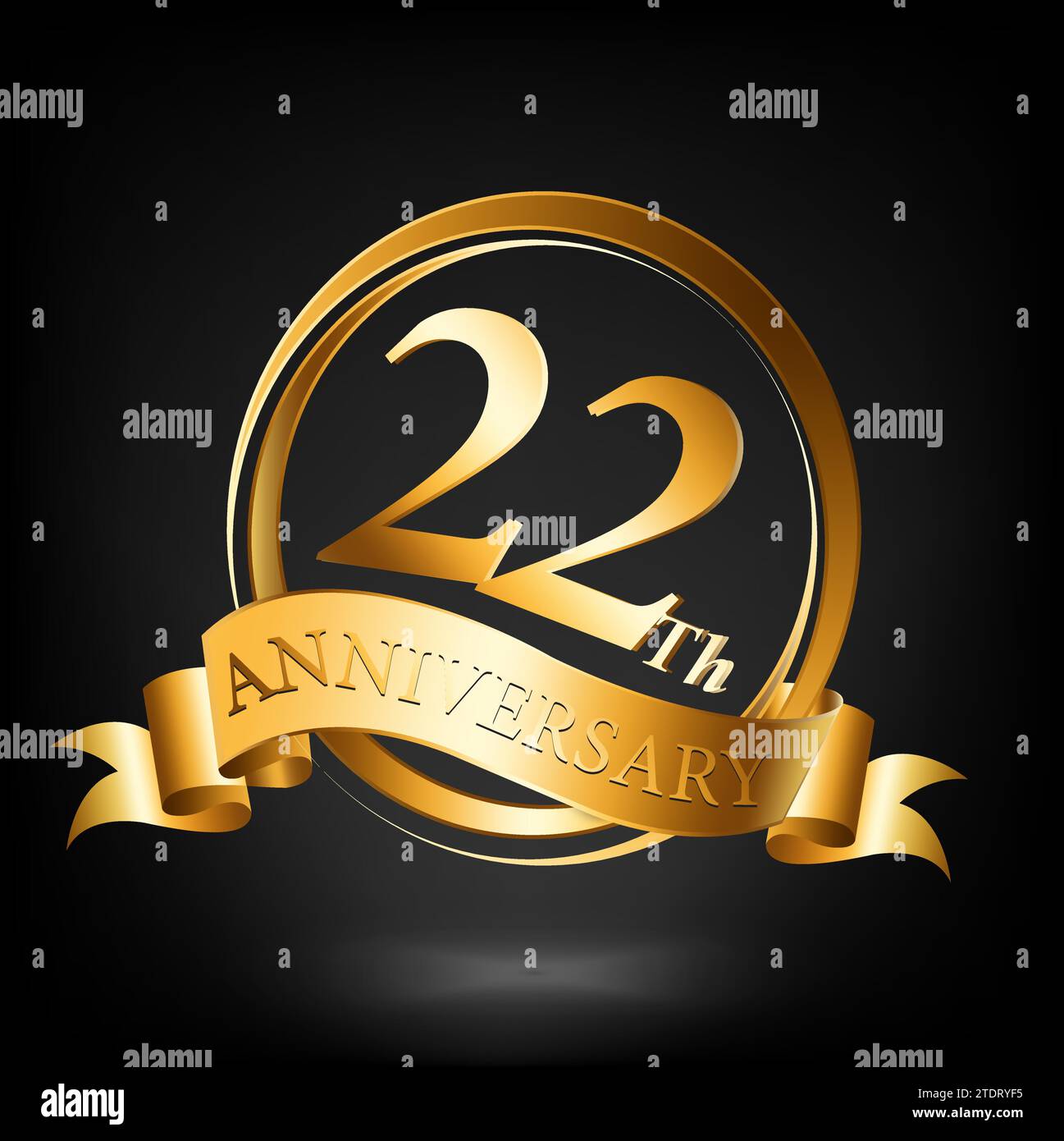 22 JAHRE DEKORATIVER JAHRESTAG HINTERGRUND Stock Vektor