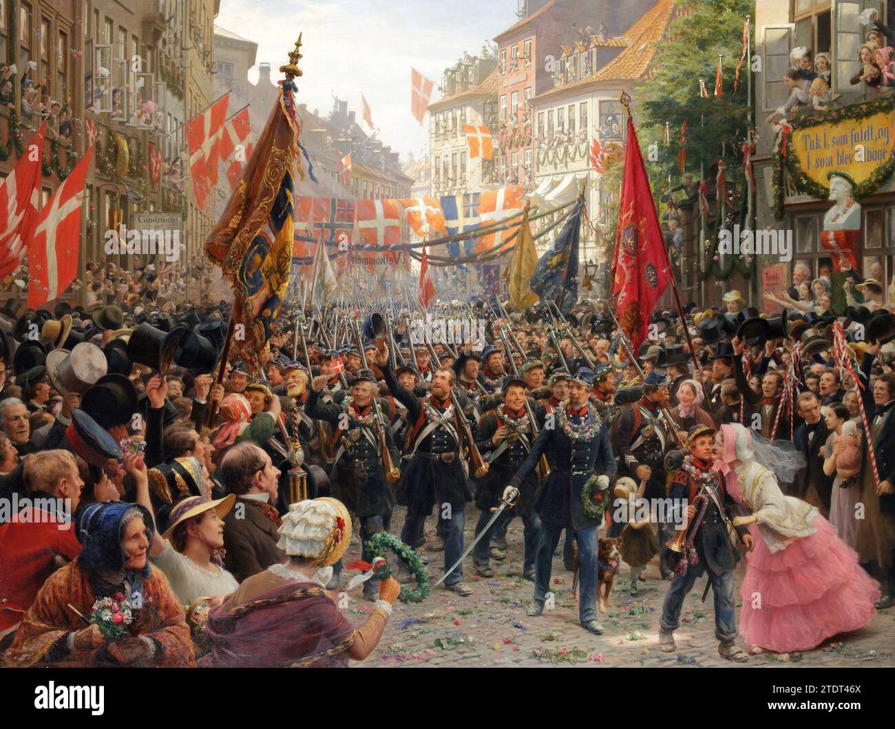 Dänische Soldaten kehren 1848 nach Kopenhagen zurück – Otto Bache, 1894 Stockfoto
