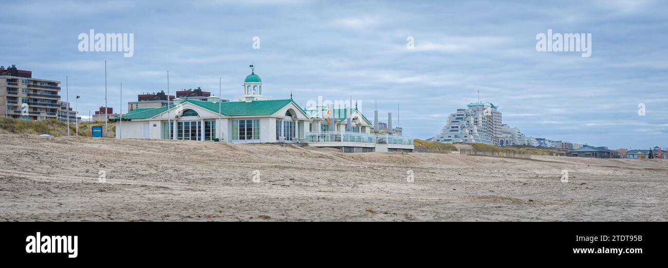 Panoramablick auf die Küstenstadt Noordwijk aan Zee, Niederlande Stockfoto