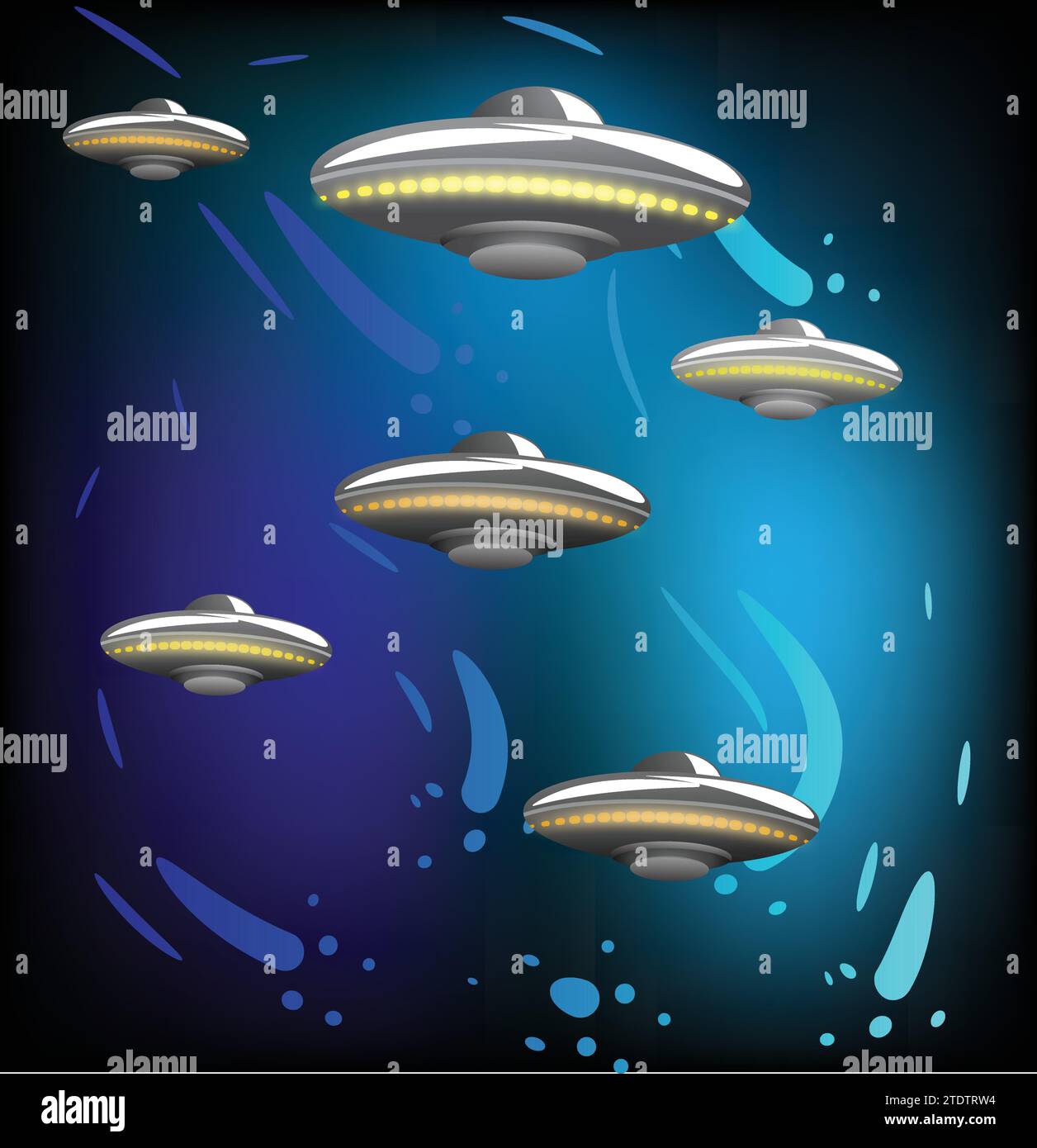 ILLUSTRATION fliegende Untertasse, Alien Raumschiff Stock Vektor