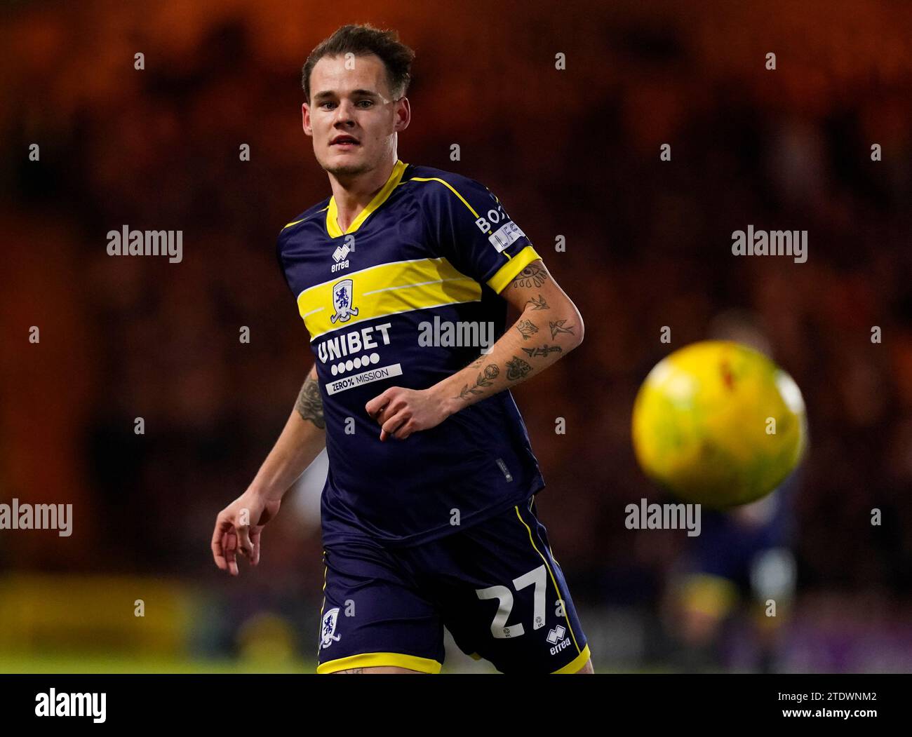 Burslem, Großbritannien. Dezember 2023. Lukas Engel von Middlesbrough während des Carabao Cup Spiels im Vale Park, Burslem. Der Bildnachweis sollte lauten: Andrew Yates/Sportimage Credit: Sportimage Ltd/Alamy Live News Stockfoto