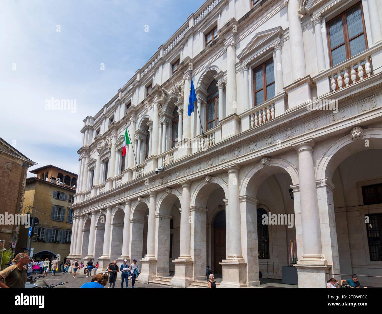 Bergamo: Palazzo Nuovo (Biblioteca Civica Angelo Mai, Bibliothek Angelo Maj) in Bergamo, Lombardei, Italien Stockfoto