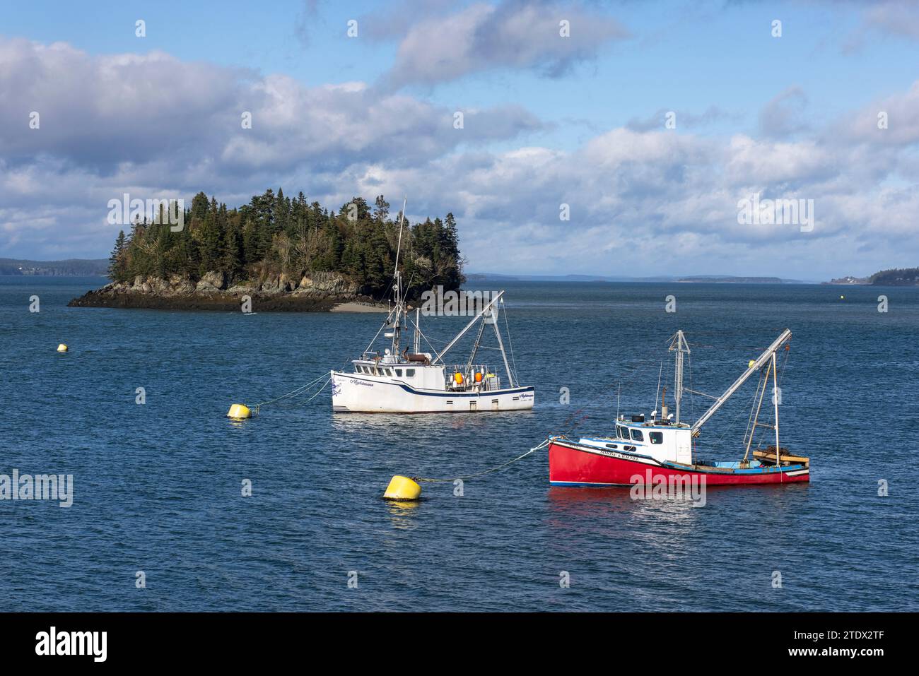 Lubec ist eine Stadt in Maine, USA. Es ist die östlichste Gemeinde im angrenzenden U.S. Downeast Maine, Quoddy Head Lighthouse Stockfoto