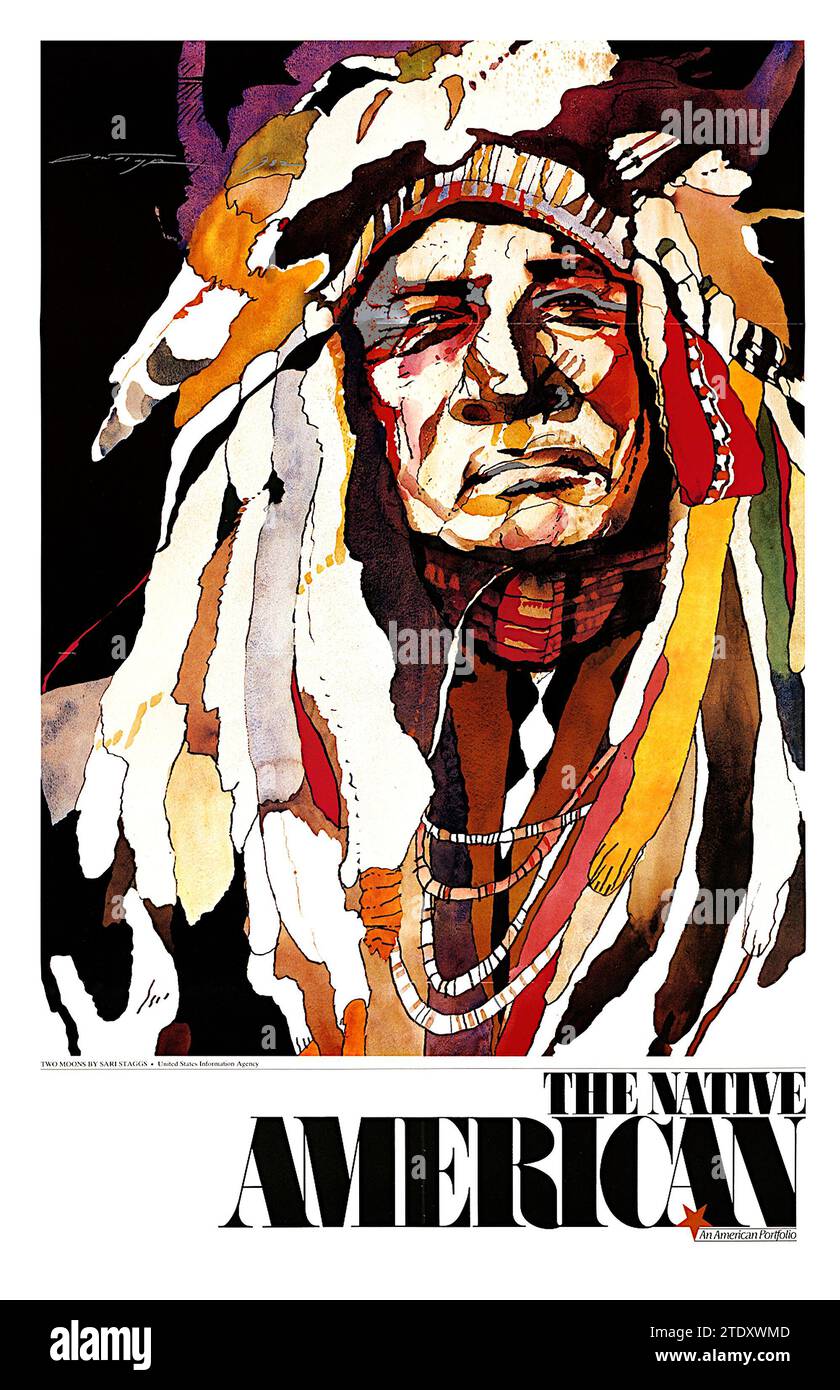 US Information Agency, USIA, (amerikanisch, 1953-1999) - Two Moons von Sari Staggs - Ureinwohner Amerikas Stockfoto