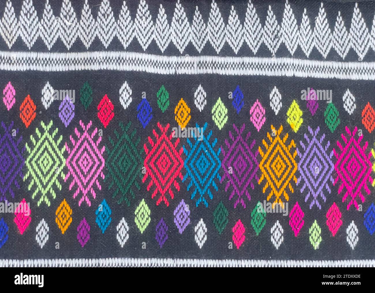 Traditionelles ethnisches Muster, Kleidung, modischer texturierter Hintergrund Stockfoto