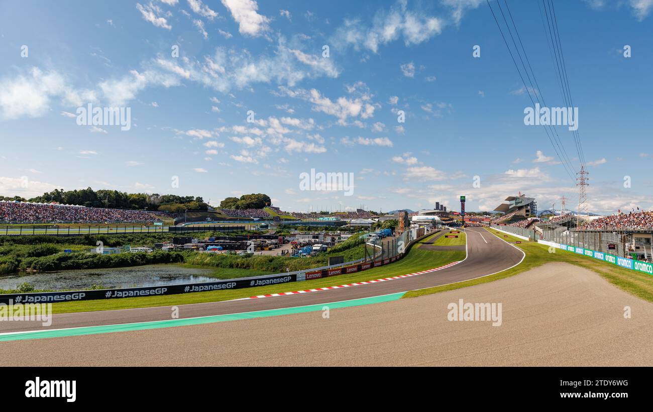 Suzuka Grand Prix Circuit, 20. Dezember 2023: Turn 1 während des Formel 1 Grand Prix von Japan 2023. Stockfoto