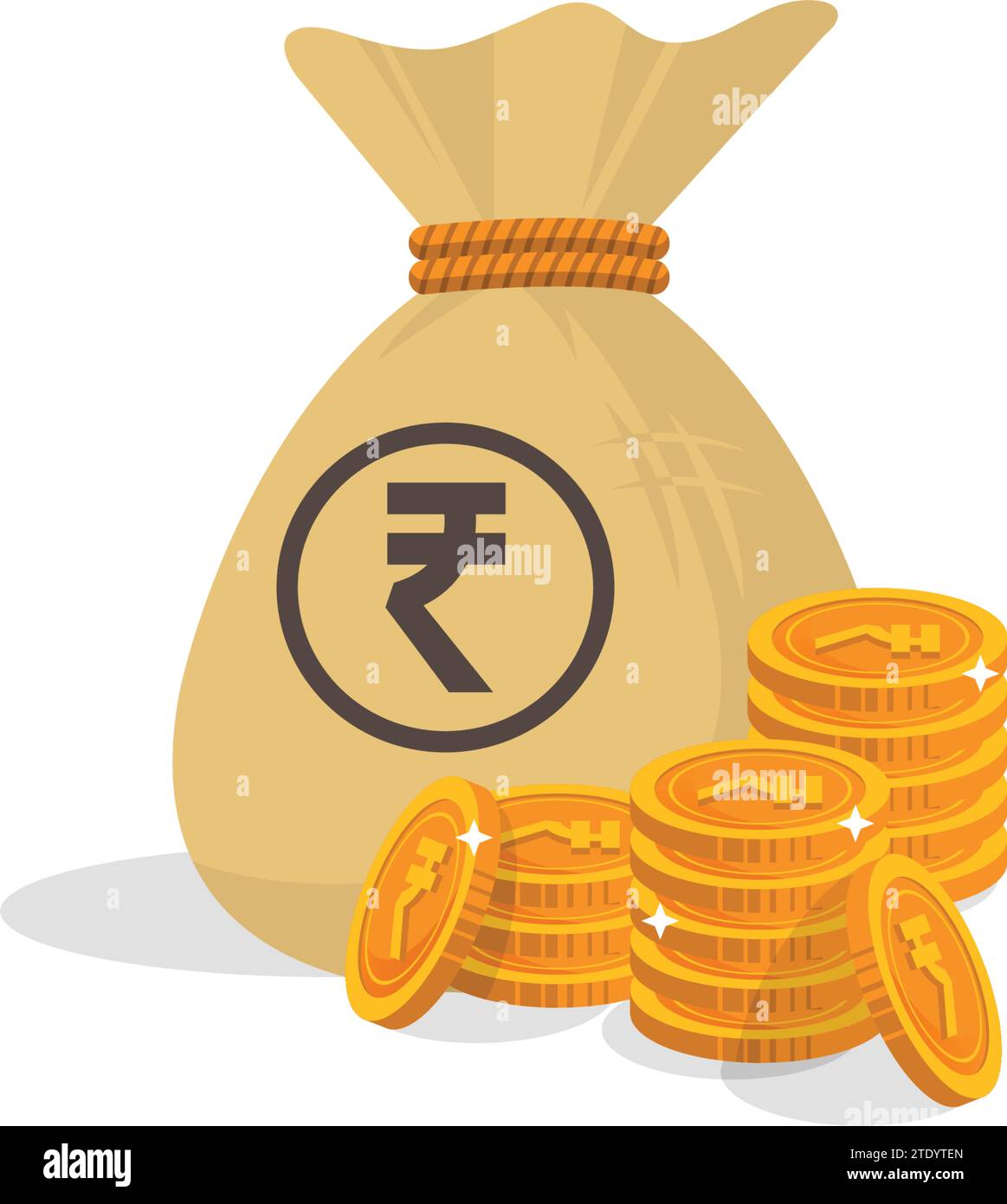 Rupiensymbol Indisches Währungssymbol Münze Geld Bank Vektor Stock Vektor