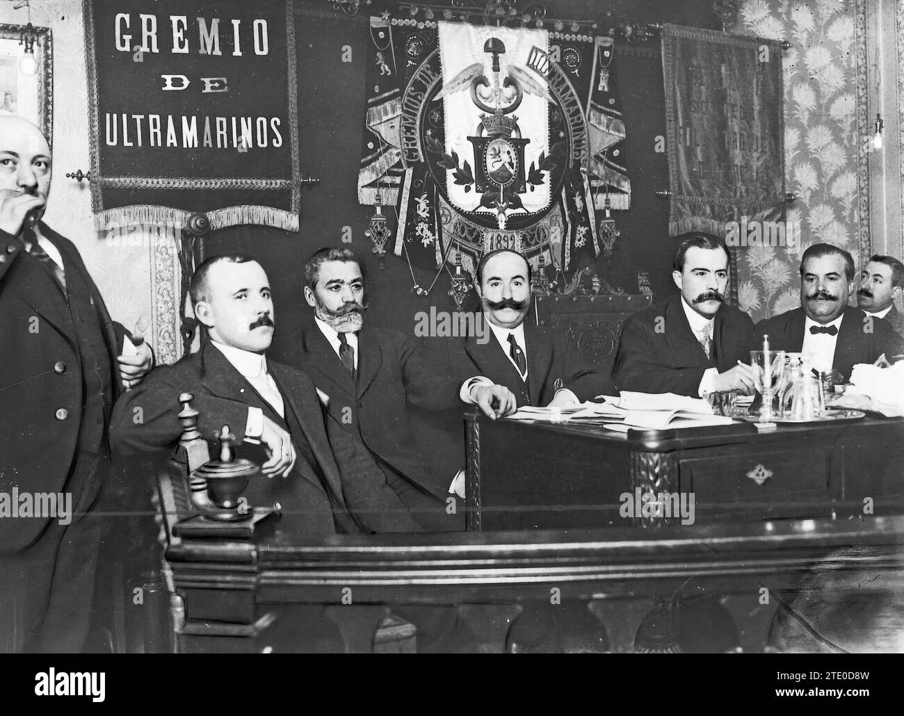 11/20/1912. Gewerkschaftsversammlung in Madrid. Erste Sitzung der Nationalversammlung der Deli-, Lebensmittel-, Lebensmittel- und ähnlichen Gilden, bestätigt gestern Nachmittag. Quelle: Album / Archivo ABC / Julio Duque Stockfoto