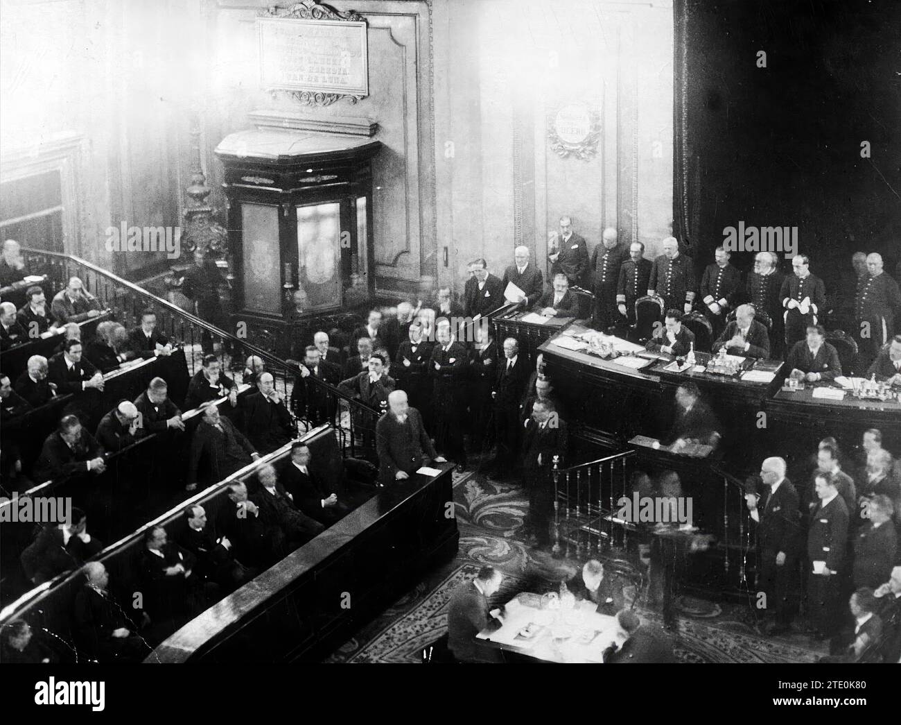 12/15/1931. Manuel Azaña im Abgeordnetenkongress. Quelle: Album / Archivo ABC / Piortiz Stockfoto