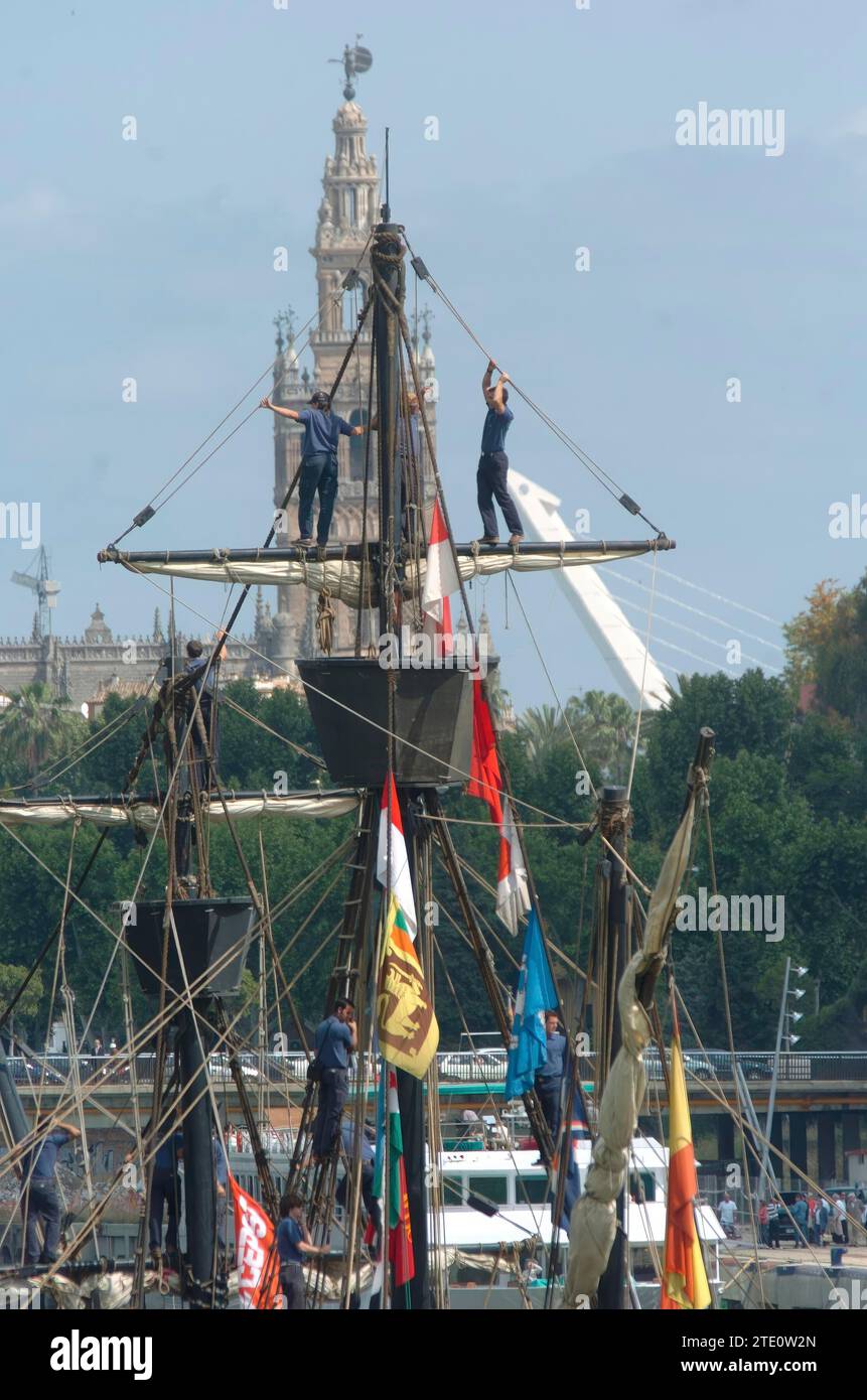 05/03/2006. Sevilla. 04.05.06. Ankunft am Delicias Dock in Sevilla auf dem Victoria Schiff. Diaz Japón. Archsev. Quelle: Album / Archivo ABC / Díaz Japón Stockfoto