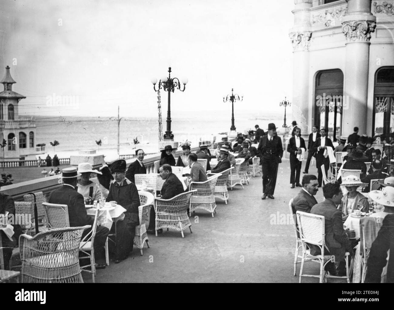 Santander. August 1917. Terrasse des Gran Casino del Sardinero. Quelle: Album/Archivo ABC Stockfoto
